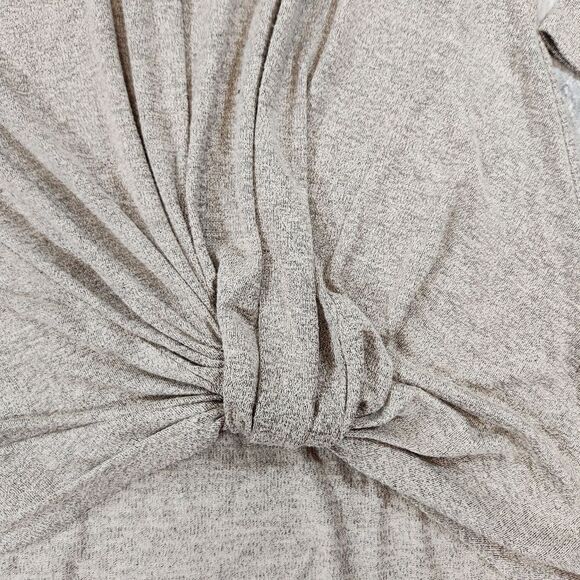 🇬🇪🍑Kori Tan Lightweight Knotted Front Long Sleeve Tunic Top Large - Picture 7 of 10